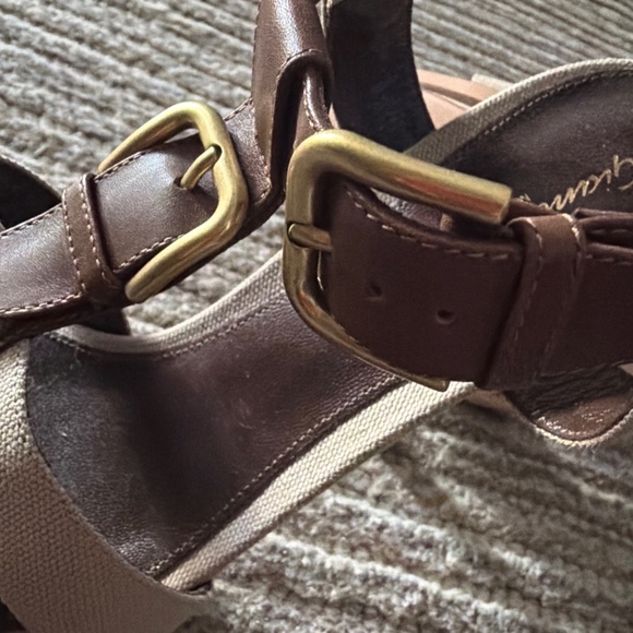 Gianvito Rossi Sz 39 Platform Sandal Canvas Leather - Orig $895.00 Made in Italy - Picture 7 of 8